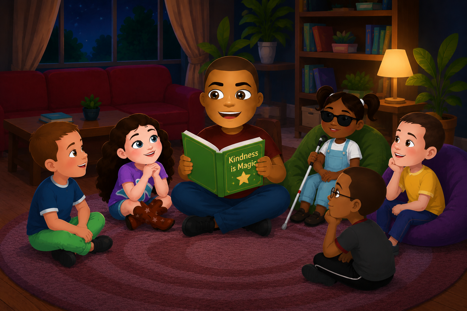 Benjie sharing stories of kindness with friends